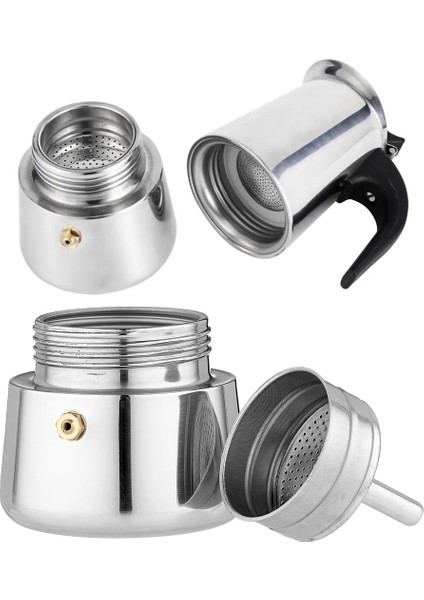 Inox Moka Pot - Paslanmaz Çelik Profesyonel Moka Pot - 200 ml 722056