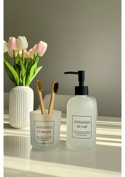 Mien Cam Sıvı Sabunluk ve Diş Fırçalığı Seti