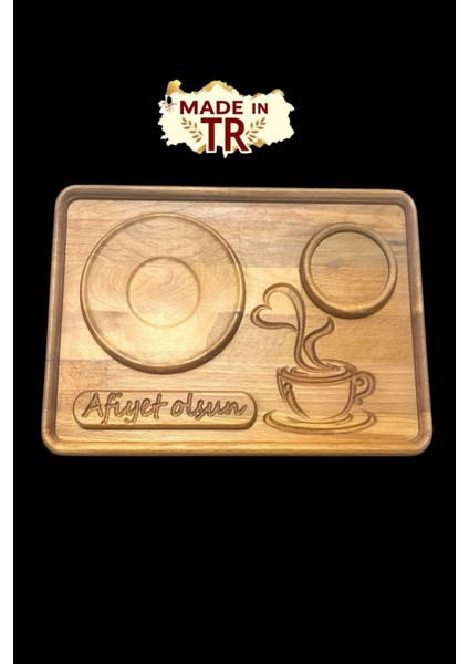 El Yapımı Kişiselleştirilmiş Ahşap Tepsi | Cafe ve Ev Kullanımı Için Çay’Kahve Sunum Tepsisi