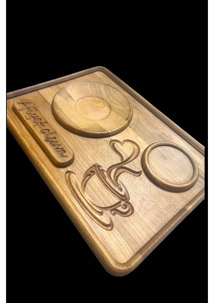 El Yapımı Kişiselleştirilmiş Ahşap Tepsi | Cafe ve Ev Kullanımı Için Çay’Kahve Sunum Tepsisi fırsatları