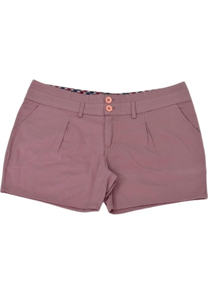 Kadın Kanvas Pileli Şort BRG-344503