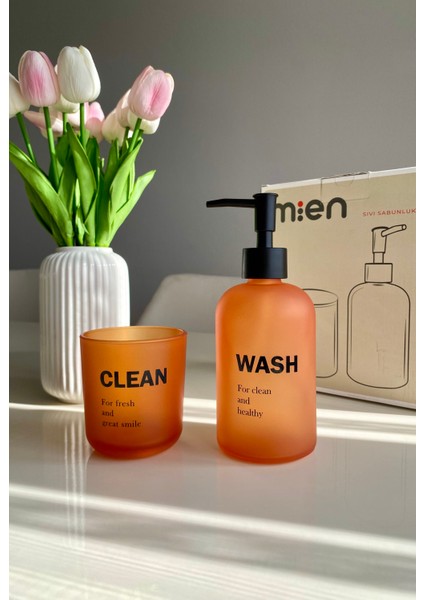 Mien Cam Sıvı Sabunluk ve Diş Fırçalığı Seti modelleri