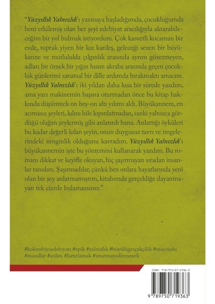 Yüzyıllık Yalnızlık - Gabriel Garcia Marquez | Öne Çıkanlar fiyatları