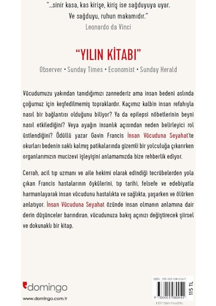 Insan Vücuduna Seyahat: Tepeden Tırnağa Bir Büyük Macera - Gavin Francis | Öne Çıkanlar fiyatları