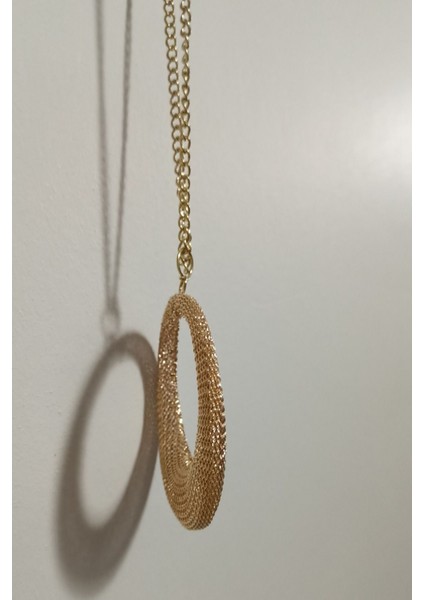 Kadın Gold Altın Sarı Zerafet El Yapımı Tasarım Kolye