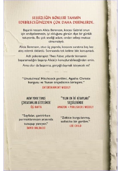 Sessiz Hasta - Alex Michaelides | Öne Çıkanlar