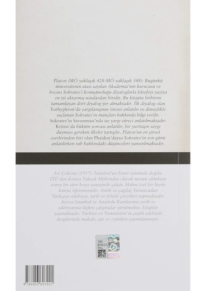 Sokrates’in Savunması: Euthyphron, Apologia, Kriton, Phaidon - Platon | Öne Çıkanlar fiyatları