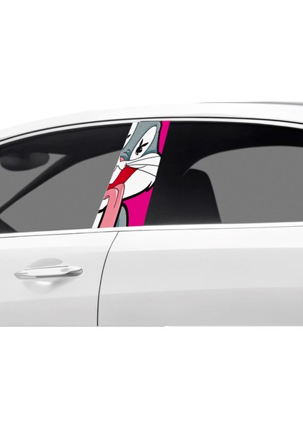 Araç Kapı Direk Kaplama Folyosu Bugs Bunny Desenli (Sağ Sol Takim) (2 Adet) - 22X50 cm