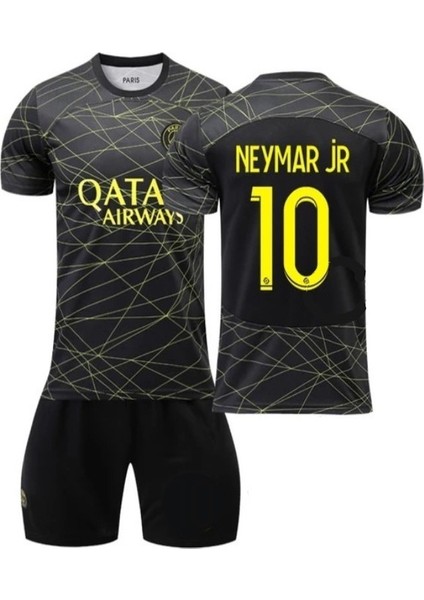 Paris Saint-Germain Fc Neymar Jr Gold-Siyah Özel Tasarım Retro Çocuk Forması 4 Parça Forma+Şort+Çorap+Biliklik fiyatları