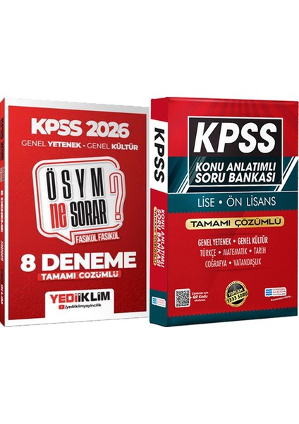 2026 Kpss Ösym Ne Sorar Tamamı Çözümlü Fasikül 8 Deneme - Lise Önlisans Konu Ant. Soru