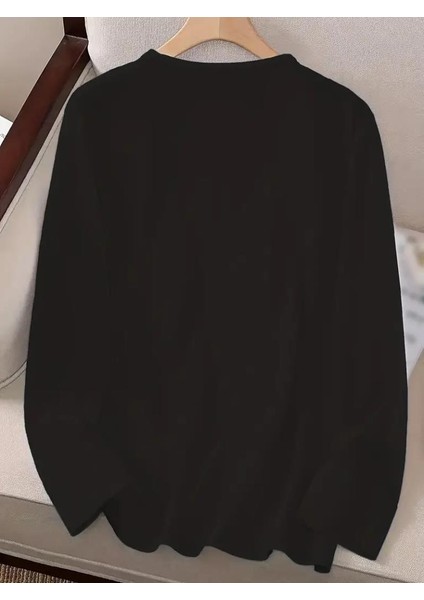 Kadın Uzun Kollu Bisiklet Yaka Desenli Viskon Bluz modelleri