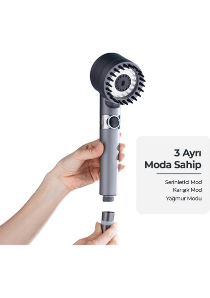 Çok Fonksiyonlu, Masaj Etkili, Ayarlanabilir, Filtreli, Arıtmalı Duş Başlığı - Krom Masajlı Çok Fonksiyonlu Ayarlanabilir Filtreli Arıtmalı Krom Duş Başlığı El Duşu modelleri