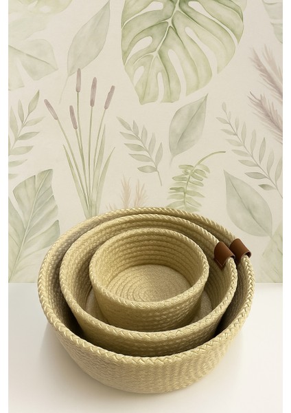 Hasır Sepet Set 3'lü