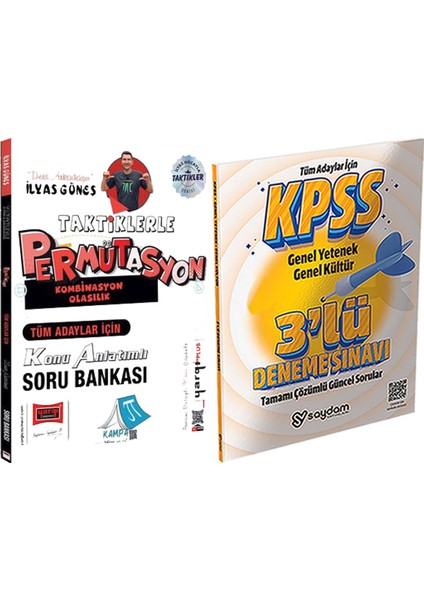 Taktiklerle Permütasyon Kombinasyon Olasılık Konu Soru Ilyas Güneş - 3 Deneme