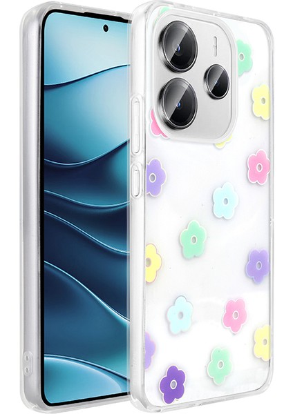 Xiaomi Redmi Note 14 4g Uyumlu Şeffaf Renkli Figürlü Folk Kılıf Sert Kapak