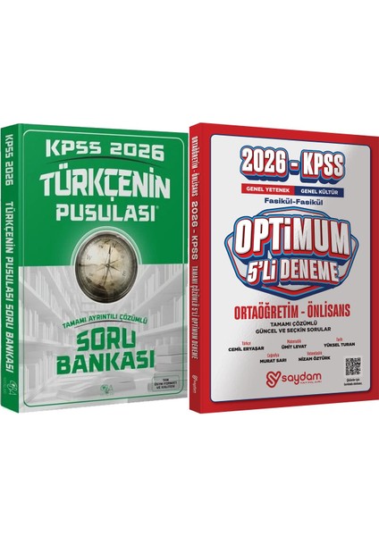 2026 Kpss Türkçenin Pusulası Soru Bankası Tamamı Ayrıntılı Çözümlü - Optimum 5 Deneme