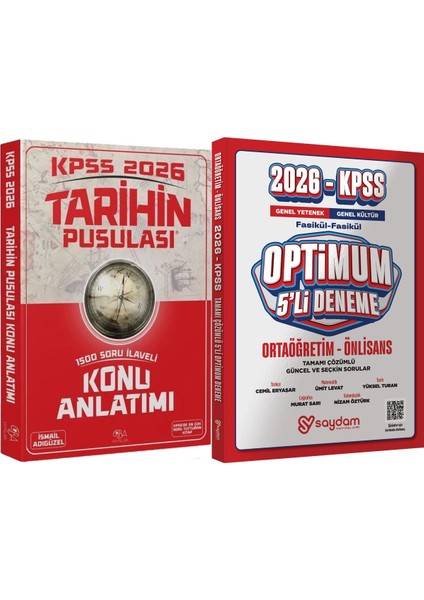 2026 Kpss Tarihin Pusulası Konu Anlatımı 1500 Soru Ilaveli Ismail Adıgüzel - Optimum 5 Deneme