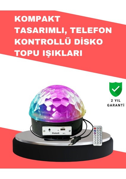 Çok Renkli LED Masaüstü Disko Topu Parti Aydınlatma Cihazı