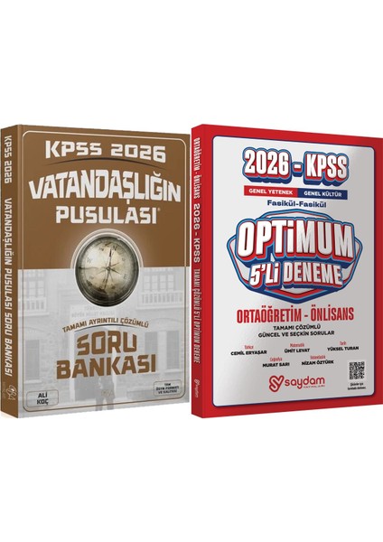 2026 Kpss Vatandaşlığın Pusulası Soru Bankası Ayrıntılı Çözümlü - Optimum 5 Deneme