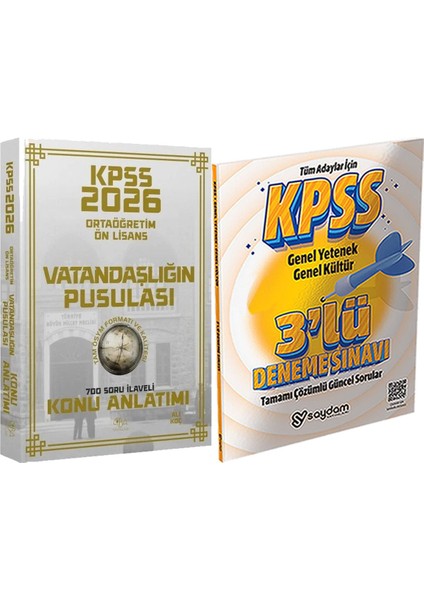 2026 Kpss Lise Ortaöğretim Ön Lisans Vatandaşlığın Pusulası Konu - 3 Deneme
