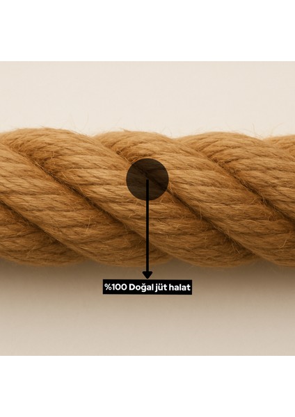 Jüt Halat Sarkıt Avize 120 cm – Rustik Dekoratif Ampül Lamba Kafe Ev Balkon Aydınlatma