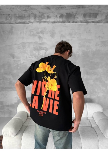 La Vie Siyah Oversize Erkek T-Shirt modelleri