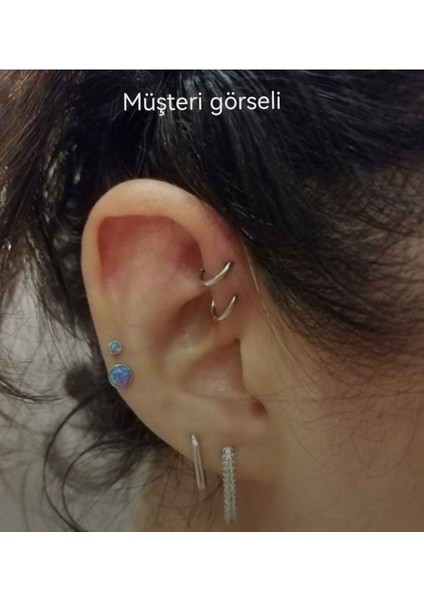 %100 316 L Cerrahi Çelik Kilitli Halka Piercing-Halka Çapı 6mm(En Küçük)-1 Adet