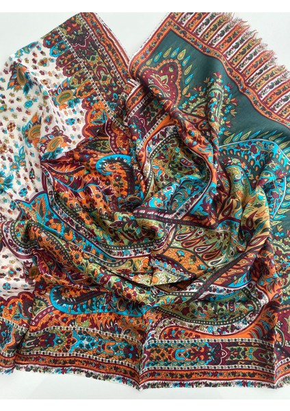 Mehlika Desen Hint Ipeği Fular Şal