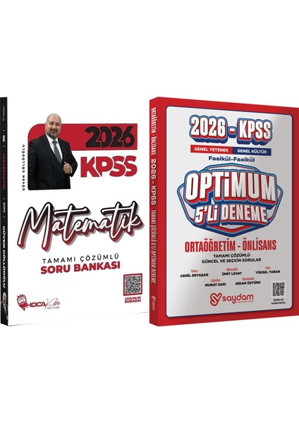 2026 Kpss Matematik Soru Bankası Çözümlü - Güven Göllüoğlu - Optimum 5 Deneme