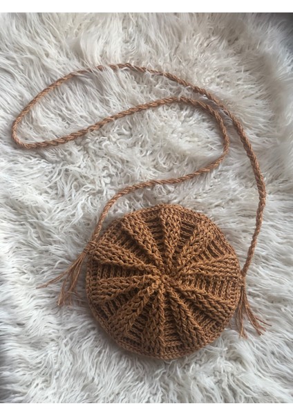 Yuvarlak Hasır Makaron Bohem Çanta, Yuvarlak el örgüsü çanta, Hasır , Kağıt ip çanta, tasarım günlük çanta, plaj modası, yazlık çanta, kadın boyundan asılabilir handmade kese rengi çanta fiyatları