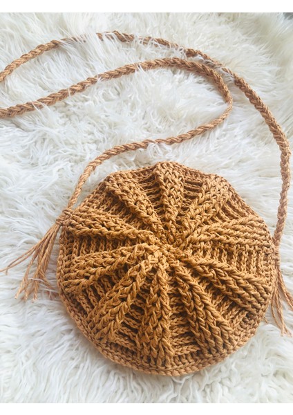 Yuvarlak Hasır Makaron Bohem Çanta, Yuvarlak el örgüsü çanta, Hasır , Kağıt ip çanta, tasarım günlük çanta, plaj modası, yazlık çanta, kadın boyundan asılabilir handmade kese rengi çanta modelleri