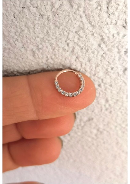 Daith Piercing Önden Taşlı Halka Piercing-Halka Çapı 8mm-1 Adet fırsatları