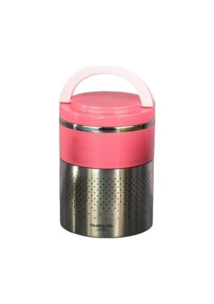 Kulplu Çelik Sefer Tası - Yemek Termosu Saklama Kabı 2 Katlı Pembe fiyatları
