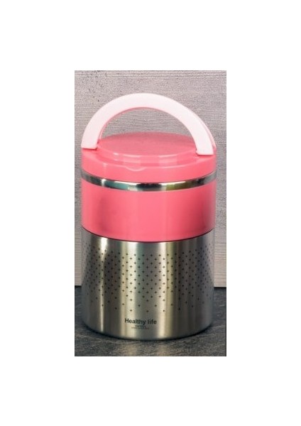 Kulplu Çelik Sefer Tası - Yemek Termosu Saklama Kabı 2 Katlı Pembe modelleri