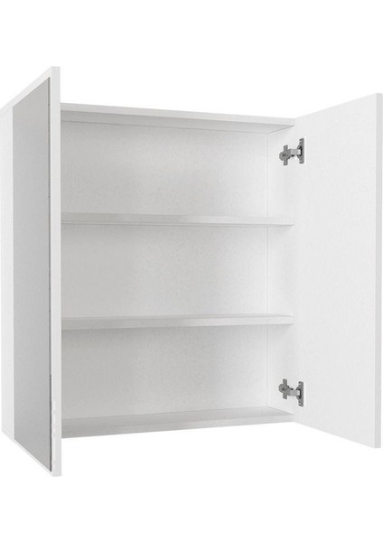 2 Kapaklı, 2 Aynalı Moda Banyo Lavabo Dolabı, Aynalı Üst Dolabı Beyaz modelleri