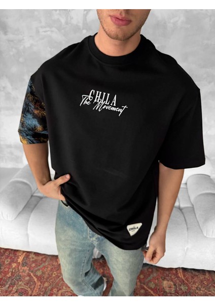 The Movement Erkek Oversize Siyah T-Shirt modelleri