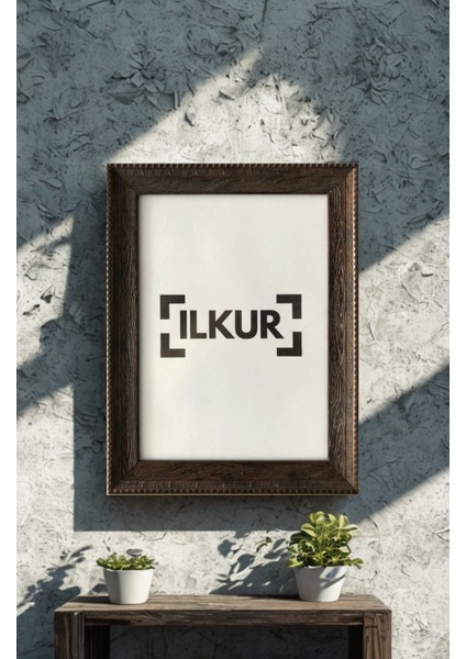 A4 Boyutunda (21X30 Cm) Mat Camlı Ahşap Desenli Çerçeve