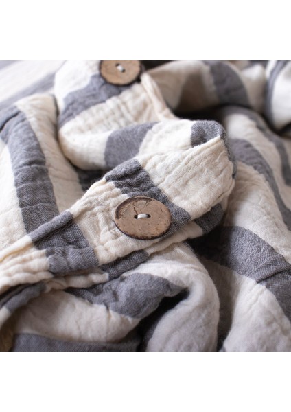 Müslin %100 Pamuklu Çift Kişilik Yıkamalı Nevresim Takımı Ütü Istemeyen Gri Çizgili fiyatları