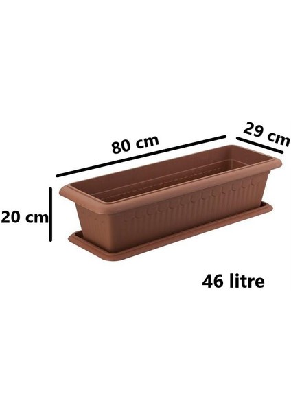 SY-5785 Orta Antik Köşeli Tabaklı Saksı 46 Lt Kahverengi 5 Adet fiyatları
