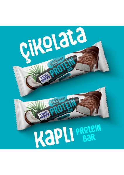 Çikolata Kaplamalı Protein Bar - Hindistan Cevizli ve Sütlü Çikolatalı, %33 Protein, 50 G x 9 Adet indirimleri