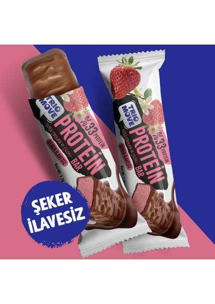 Çikolata Kaplamalı Protein Bar - Çilekli ve Sütlü Çikolatalı, %33 Protein, 50 G x 9 Adet modelleri