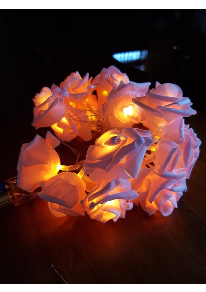 2,5 Metre Gül Tasarım Dekoratif Işık Zinciri 20 Adet Gül Romantik Gül LED Işık Pembe fırsatları