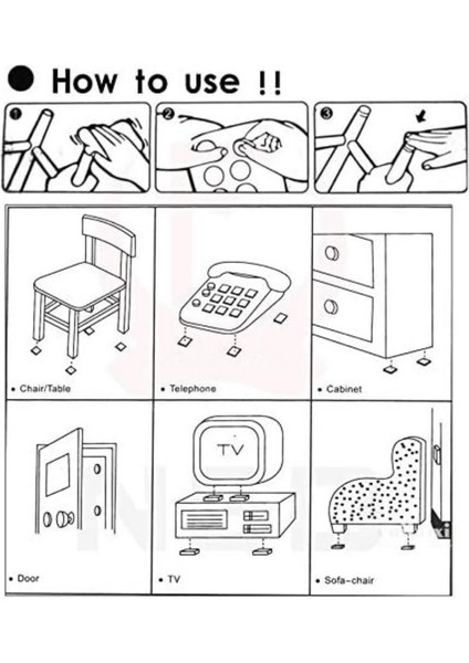 12 Adet, 3,5 cm x 5,5 cm Yapışkanlı Keçe, Sandalye, Masa, Koltuk Altı Parke Koruma Keçesi, Dikdörtgen fiyatları