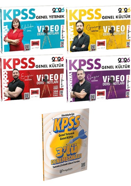 2026 Kpss Türkçe Tarih Coğrafya Vatandaşlık Video Ders Notları - 3 Deneme