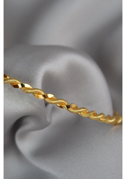 altın kaplama ıkili burma bilezik