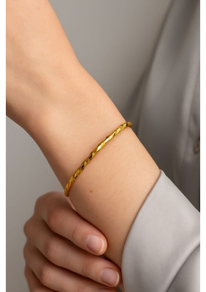 altın kaplama ıkili burma bilezik modelleri