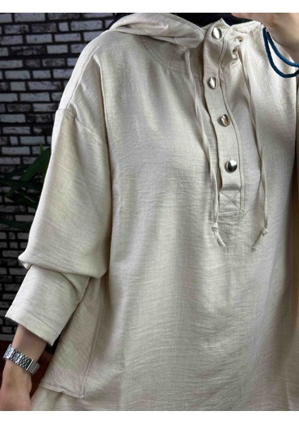 Kapişonlu Keten Takım modelleri