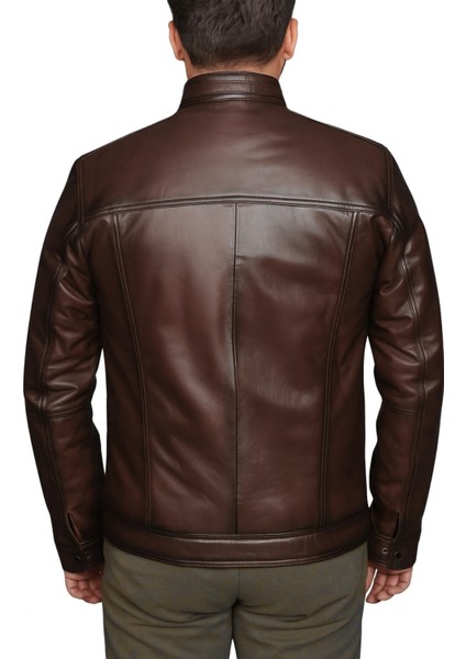 Derije Neymar Hakiki Deri Erkek Kahverengi Ceket-Mont fırsatları