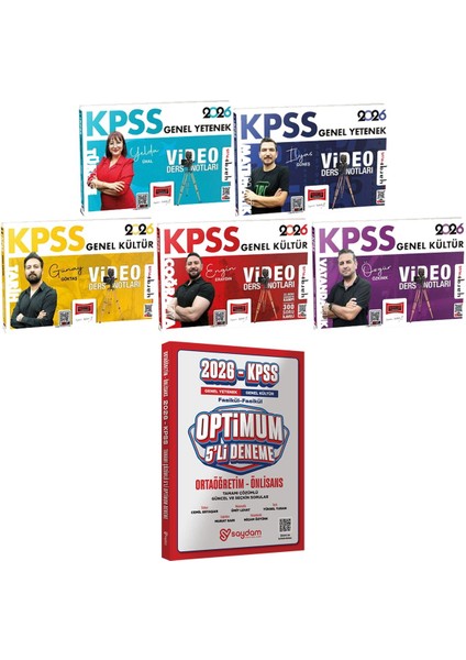 2026 Kpss Türkçe Matematik Tarih Coğrafya Vat. Video Ders Notları - Optimum 5 Deneme