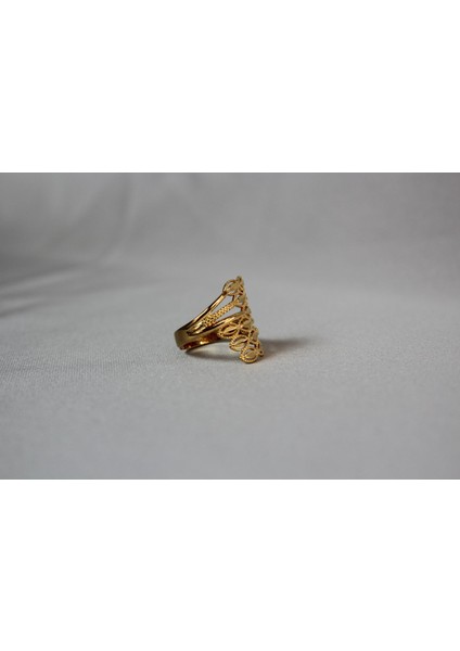 altın kaplama zarif desenli ayarlanabilir yüzük